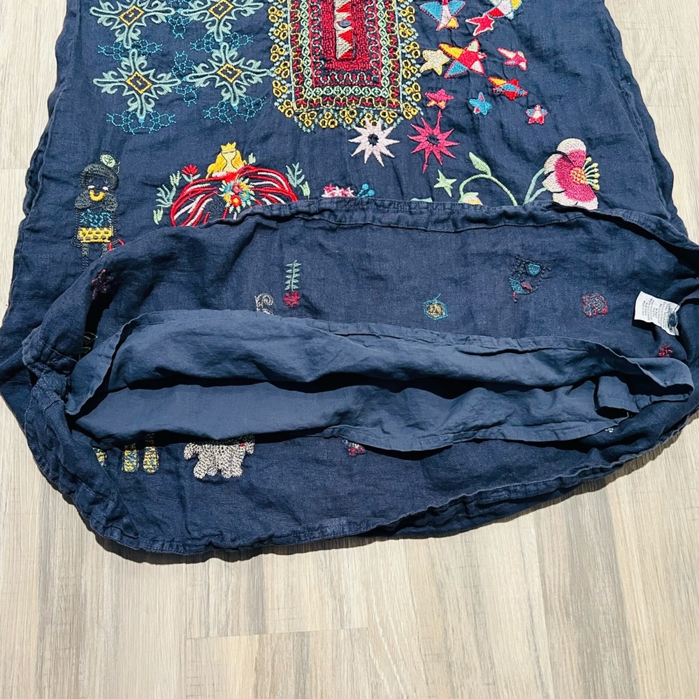 Johnny Was Biya Mishti Linen Embroidered Mini Dress size XL - Picture 6 of 9